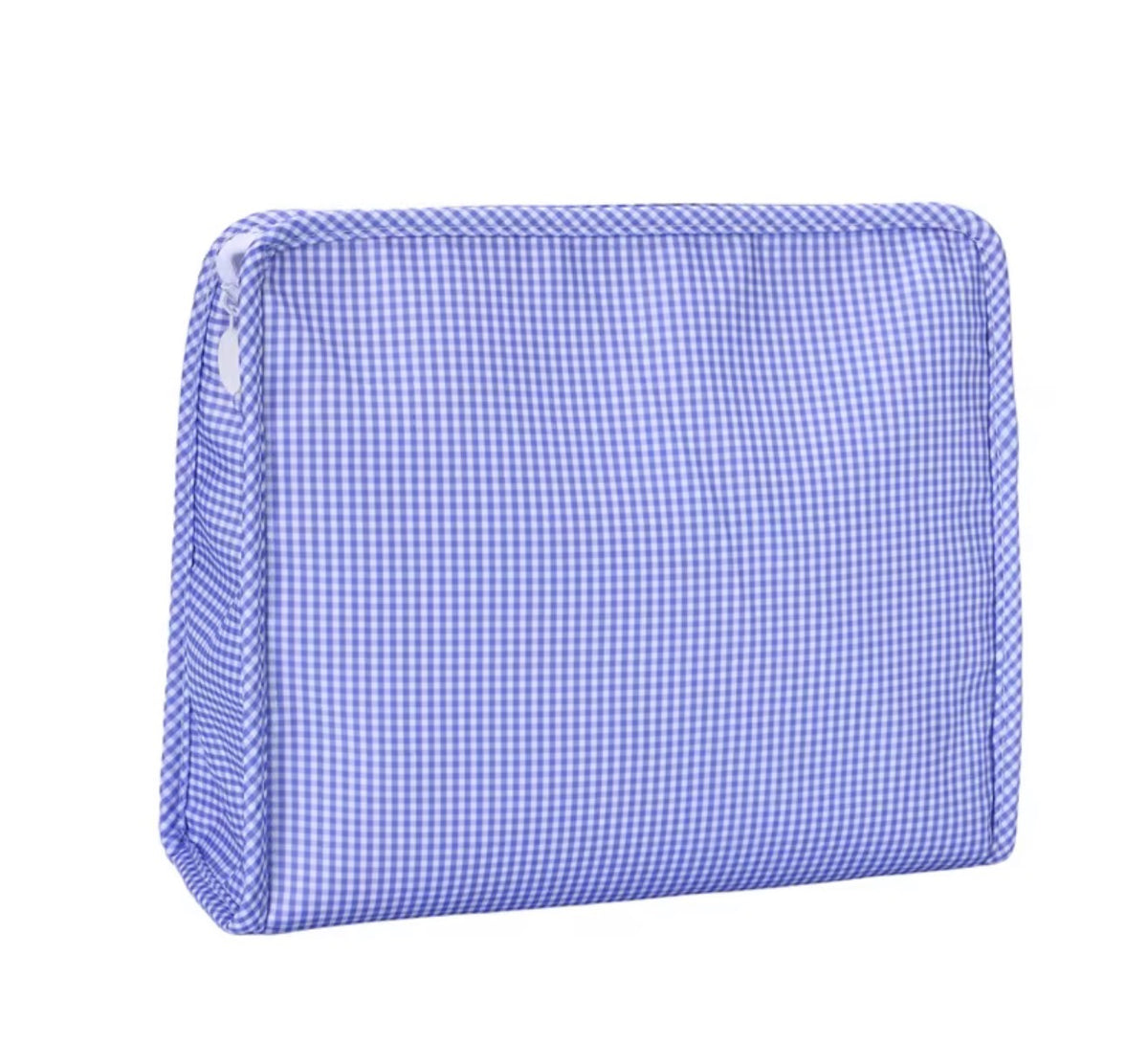 Gingham Quilted Cosmetic Bag