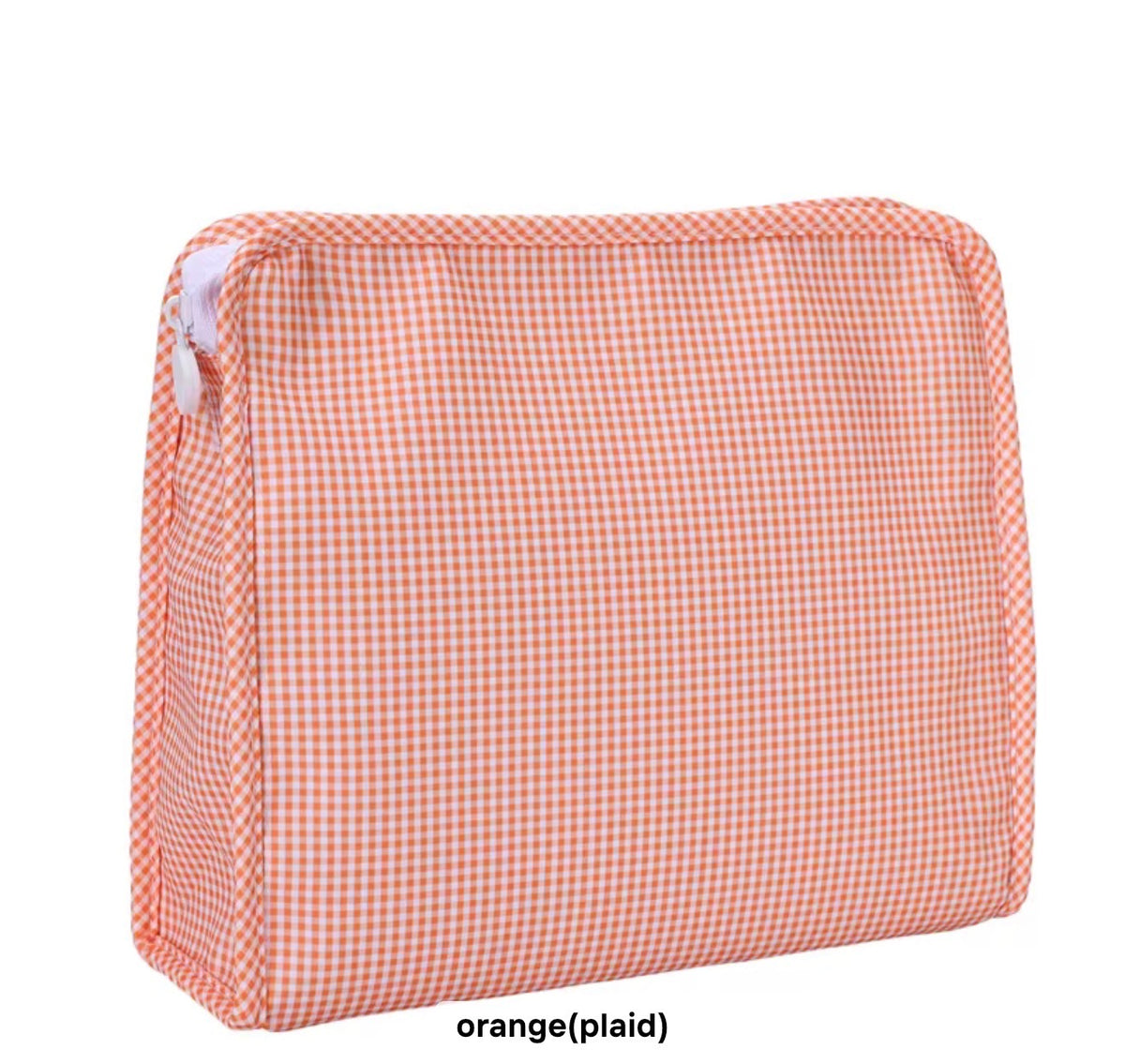 Gingham Quilted Cosmetic Bag